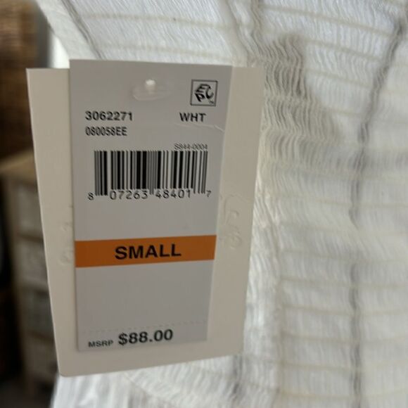 NWT BECCA Smocked Ponza One-Shoulder Flowy White Coverup Midi Dress - Picture 7 of 7